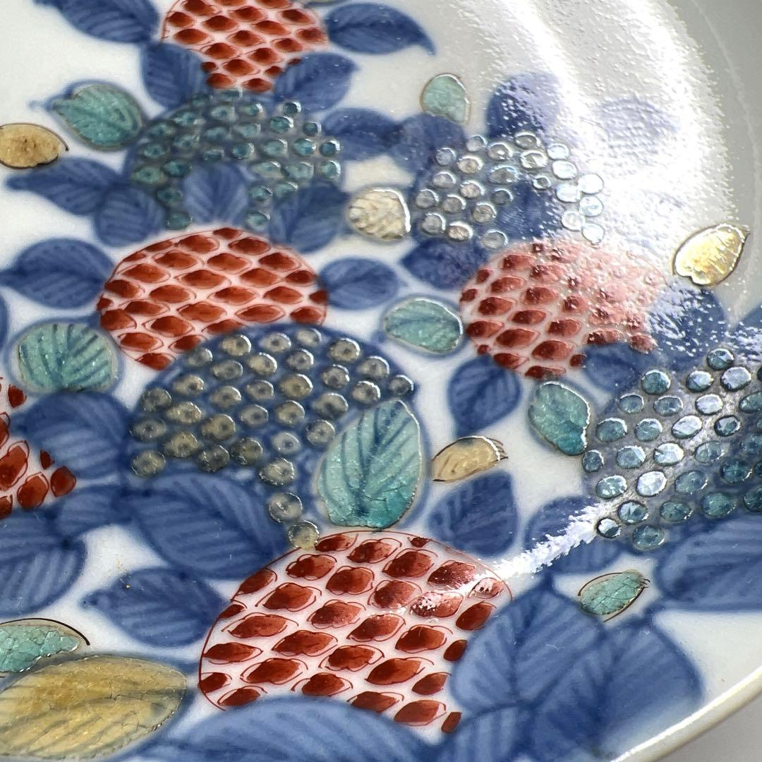 江戸後期〜明治初期　色鍋島中皿10枚　木箱付　直径約15㎝東Y7-0723⭐︎2F