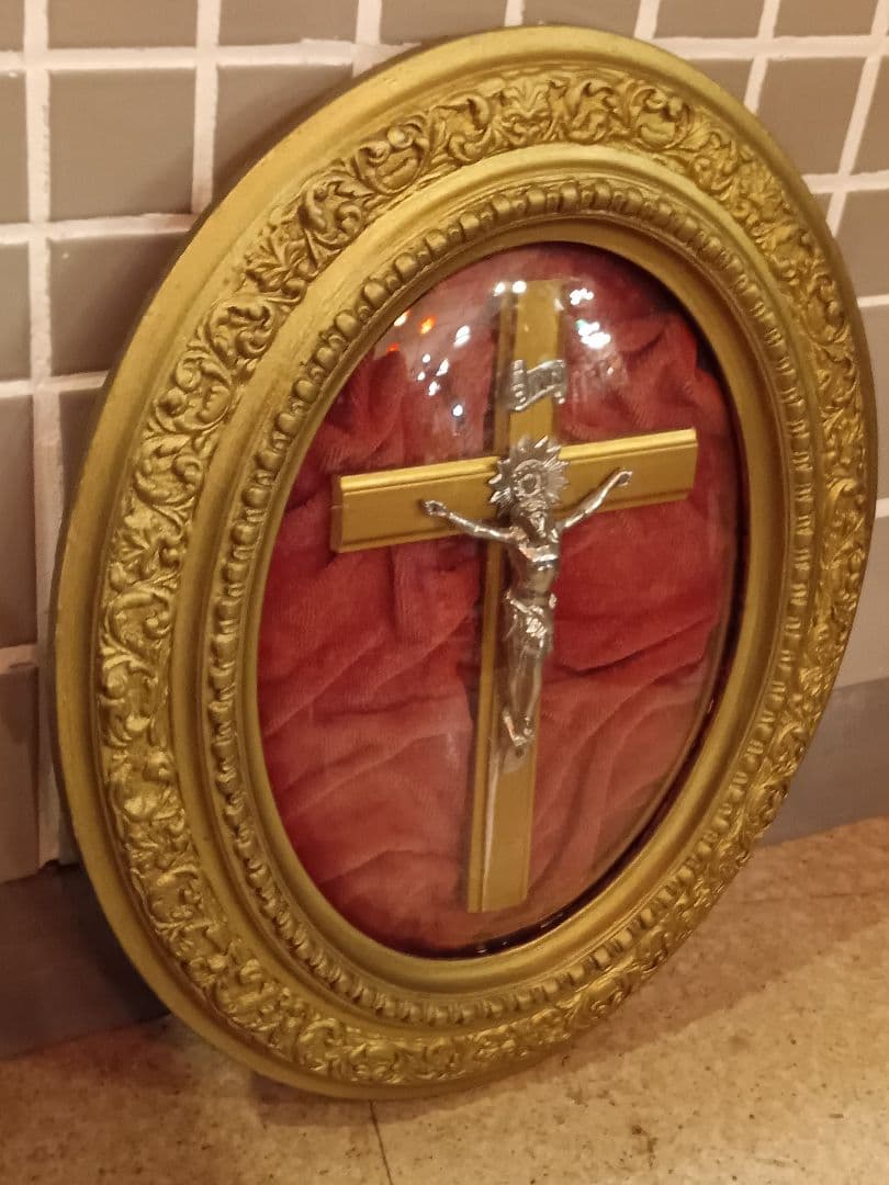 フランス　アンティーク　キリスト像　オブジェ　メダイヨン