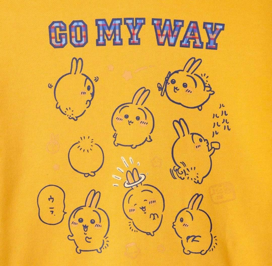 ちいかわ ZIPパーカー GO MY WAY イエロー うさぎ サイズM