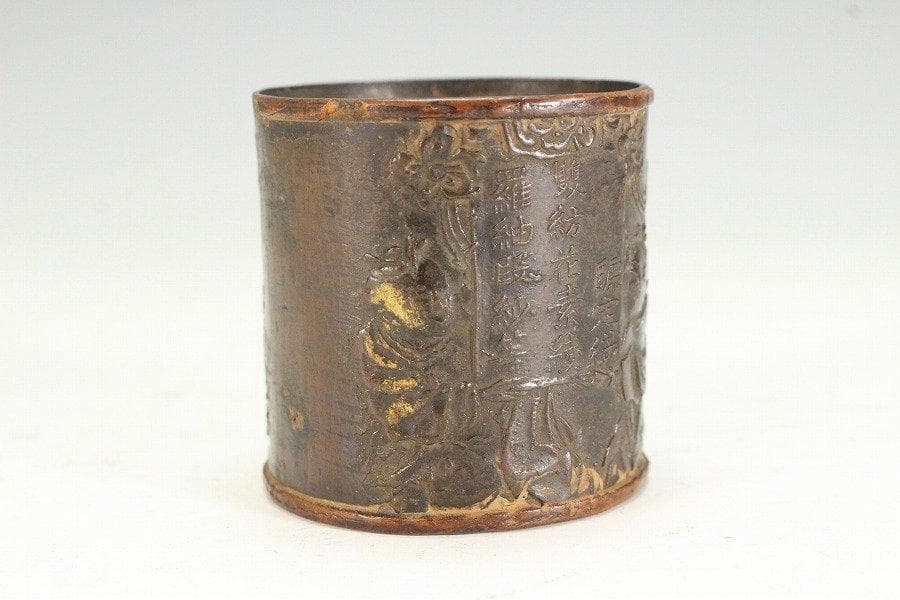 中国美術 古銅 鍍金 唐子 蓋置 旧家蔵出