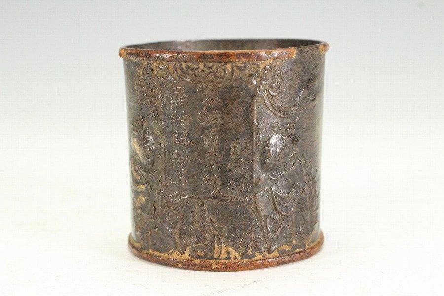 中国美術 古銅 鍍金 唐子 蓋置 旧家蔵出