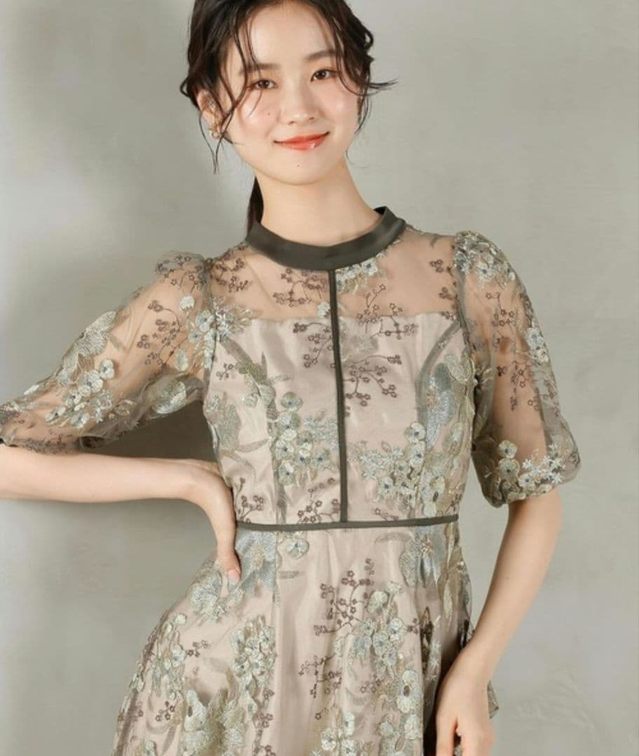 美品✨Kana シック フラワー刺繍 パーティー ドレス 結婚式 オケージョン