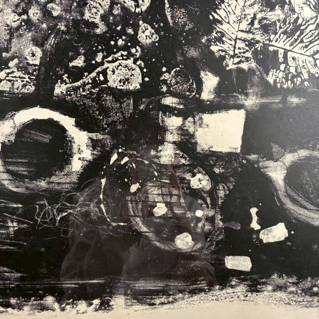 アントニ・クラーベ「枯葉の静物」大作 リトグラフ 直筆サイン入 額縁入 抽象画