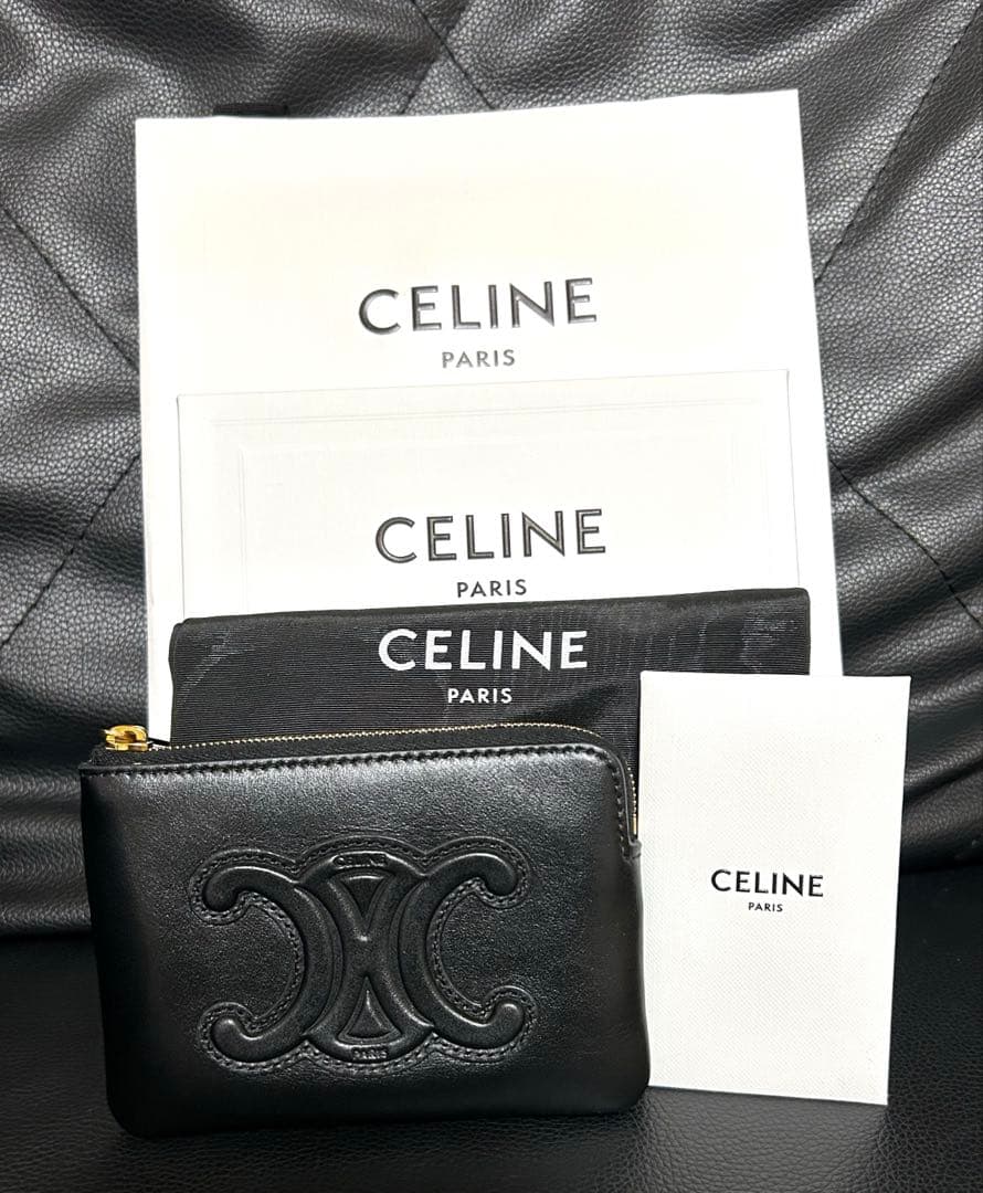 美品　セリーヌ　キーリングケース　カードケース　トリオンフ　ブラック