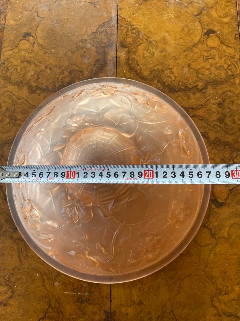 アールデコ　フロストガラス　吊り下げライトのガラス① ピンク