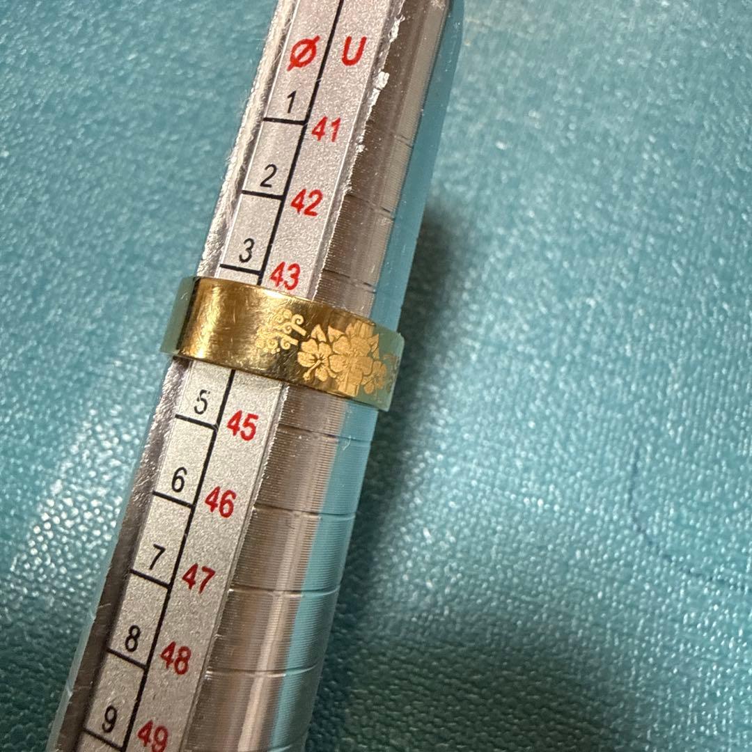 18金 花柄リング 4号 toe ring 1.5g