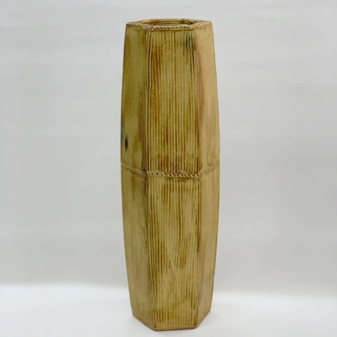 【花入12】黄瀬戸　六角槌形　高さ31㎝