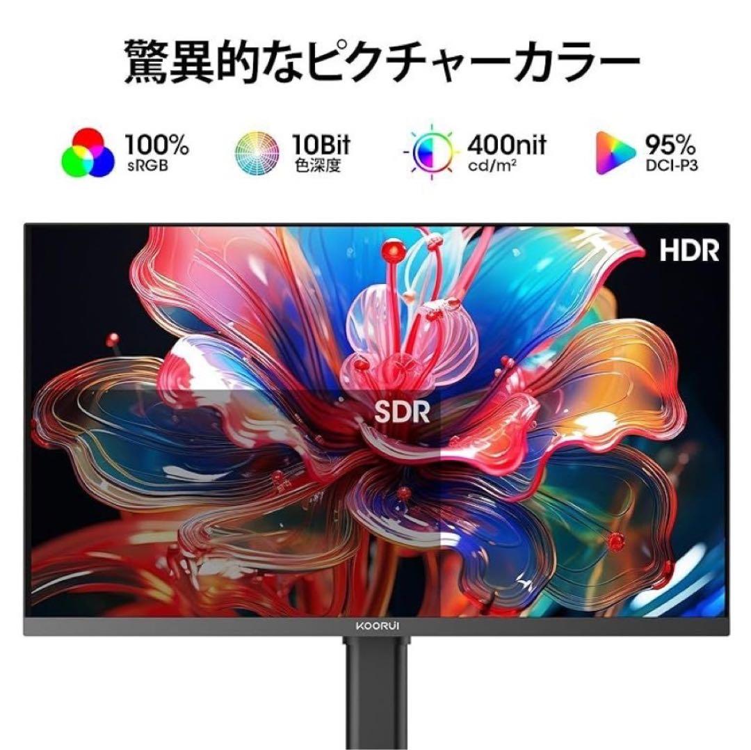 KOORUI 27インチ4K モニター IPS 非光沢 ディスプレイ 27N7U