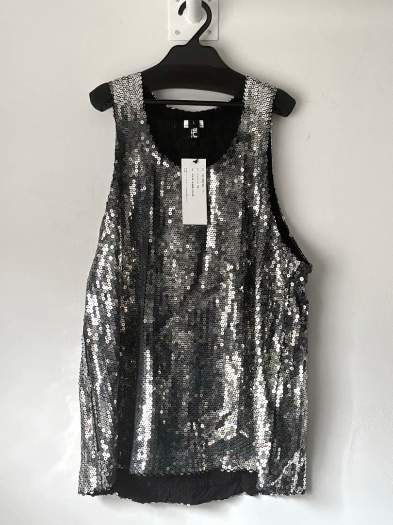 BLACK COMME des GARÇONSスパンコール タンクトップ L