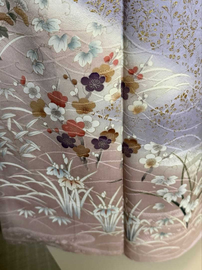 訪問着フルセット　籠　牡丹　四季の花　錦彩