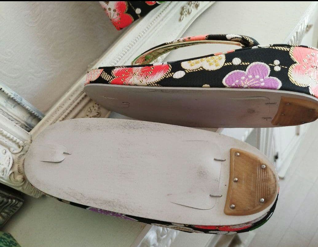 赤に鹿の子模様の着物に作り帯フルセット