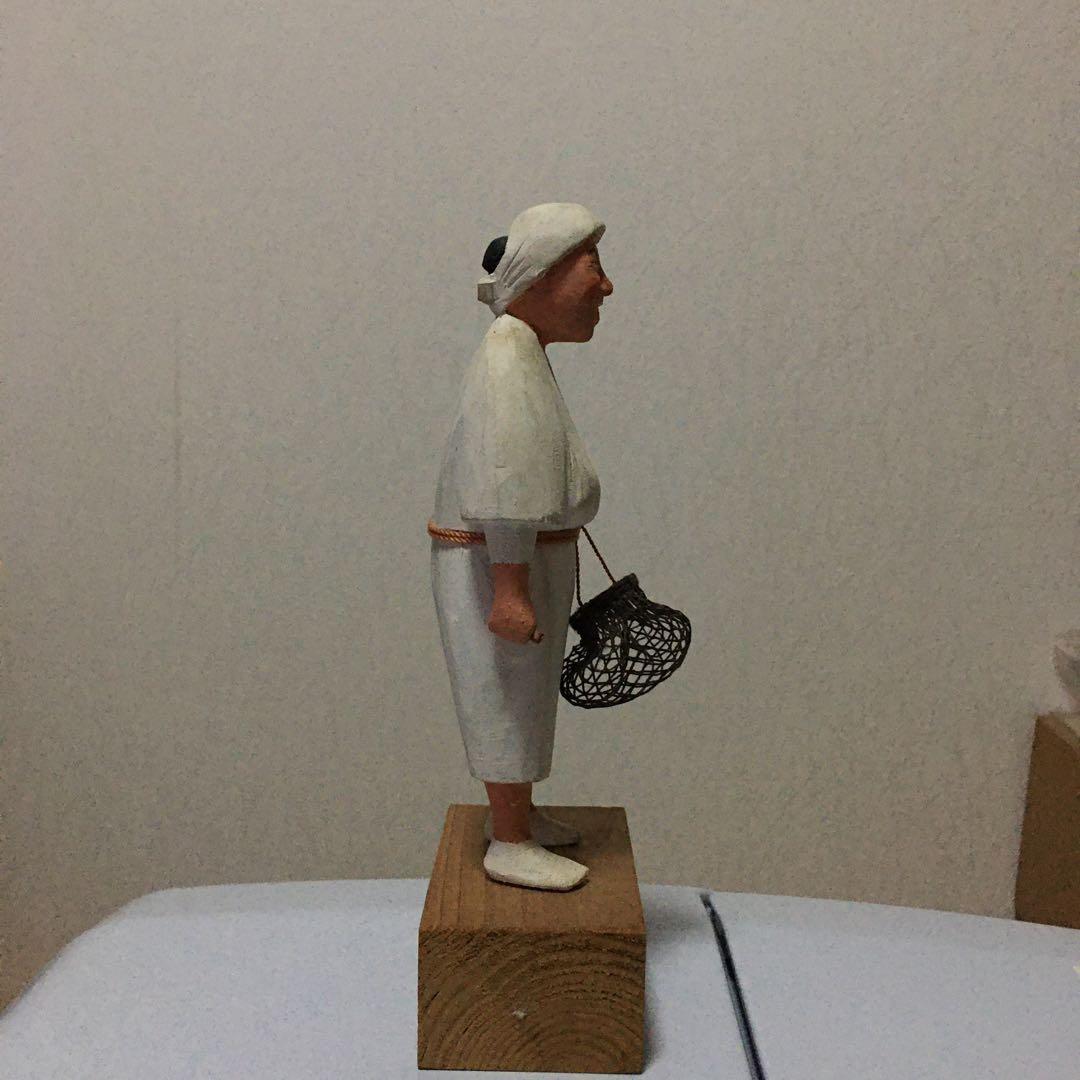 海女のむめさん　木彫人形　鳥羽水族館　木彫彩色　昭和レトロ　いやげもの　こけし