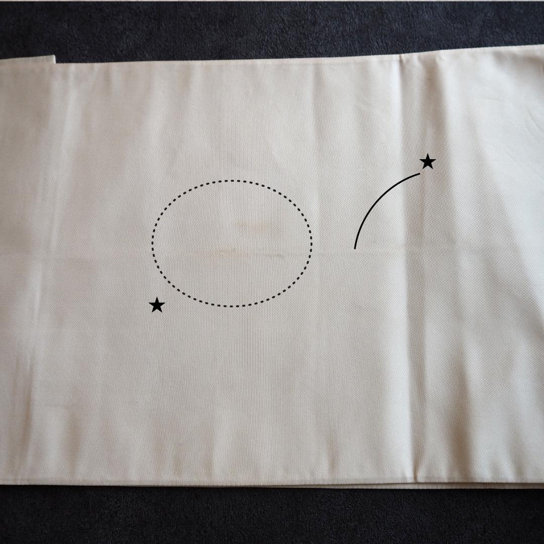 みの虫工芸作家　草苑白水　太鼓柄袋帯　群れ立ち鶴　正絹　逸品　ベージュ