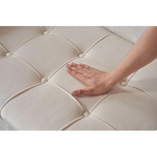 ソファー 2人掛け ソファ 収納付き クッション4個付き 金属脚付きカウチソフ