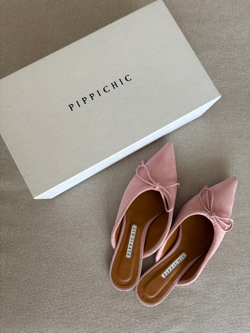 PIPPICHIC ピンク ポインテッドトゥミュール　baby pink