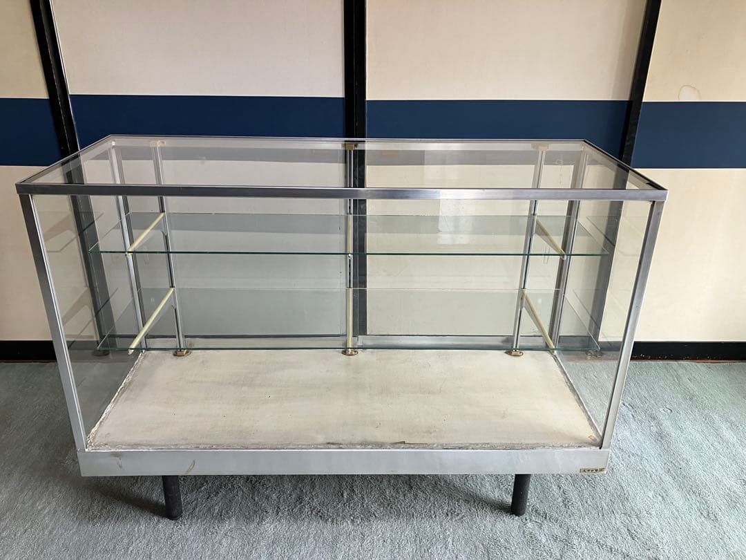 【うきべ】レトロ商品　中型ガラスケース 3棚付き　アンティークガラスケース