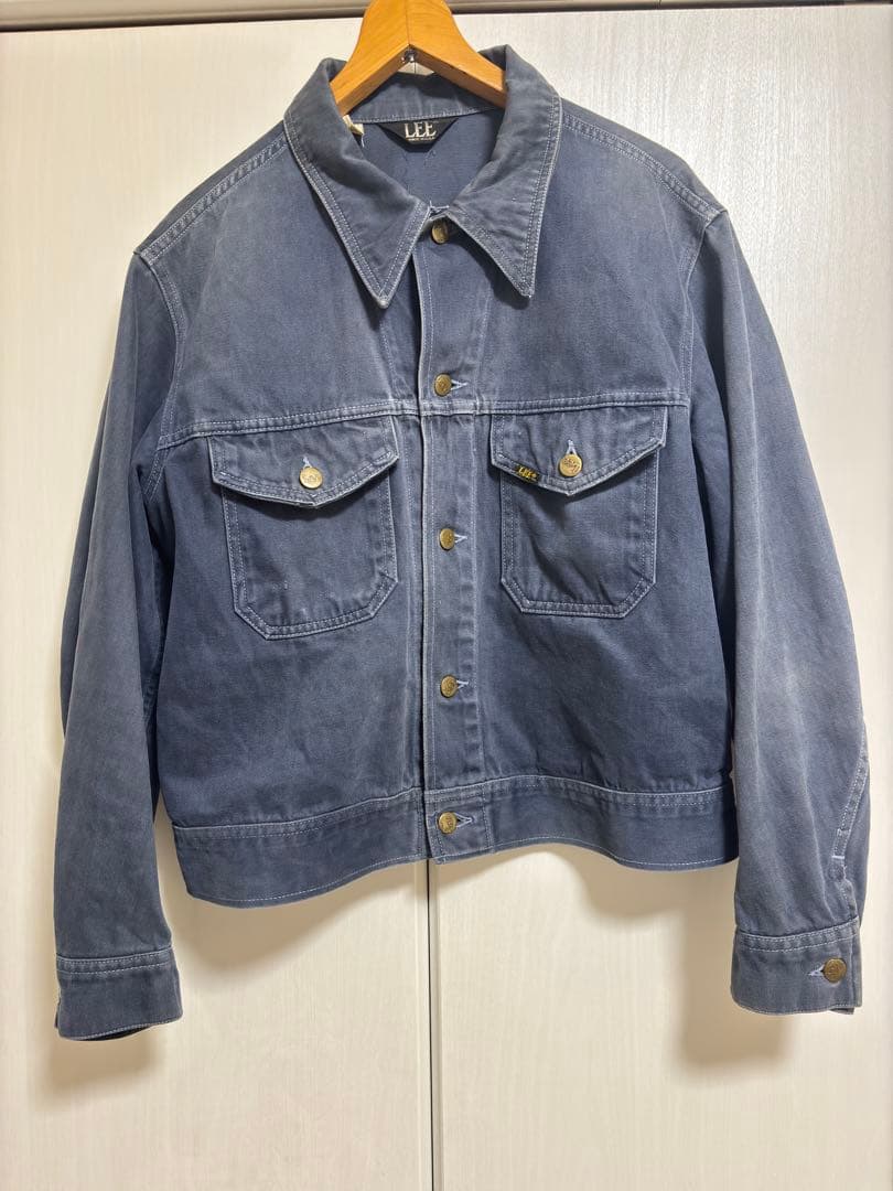 70sLEE(大文字) USA製 モールスキンジャケット 茄子紺フェード 短丈