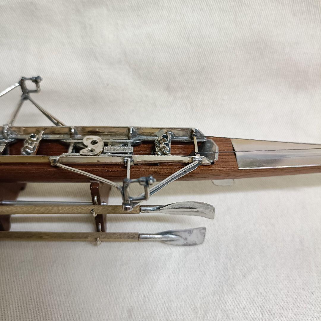 銀無垢 ウッド 銀細工 ミニチュア ボート 船 模型 ビンテージ イタリア 刻印