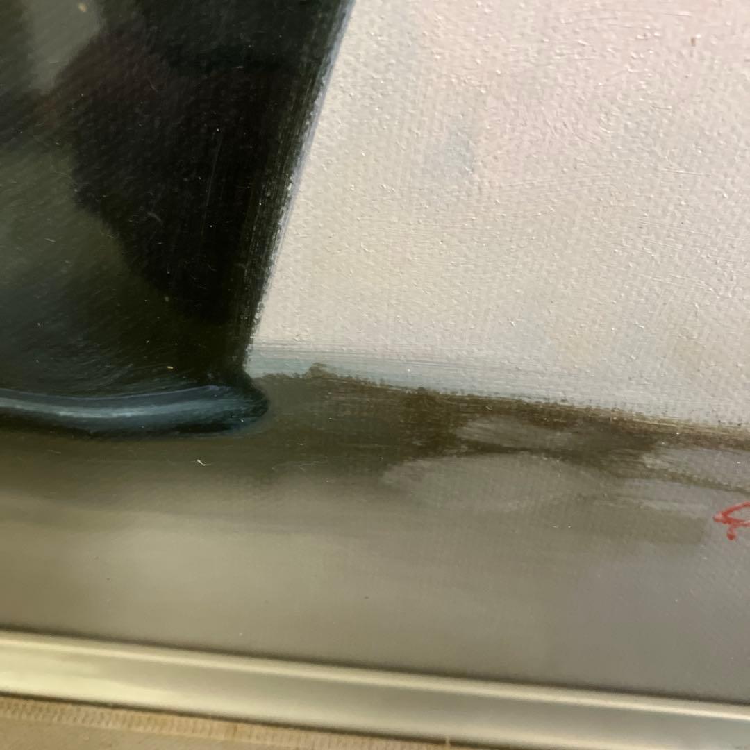 遠藤勝 バラ 油彩画 6号 額縁入り