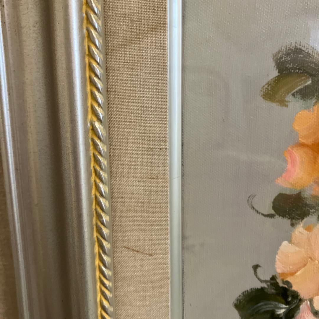 遠藤勝 バラ 油彩画 6号 額縁入り