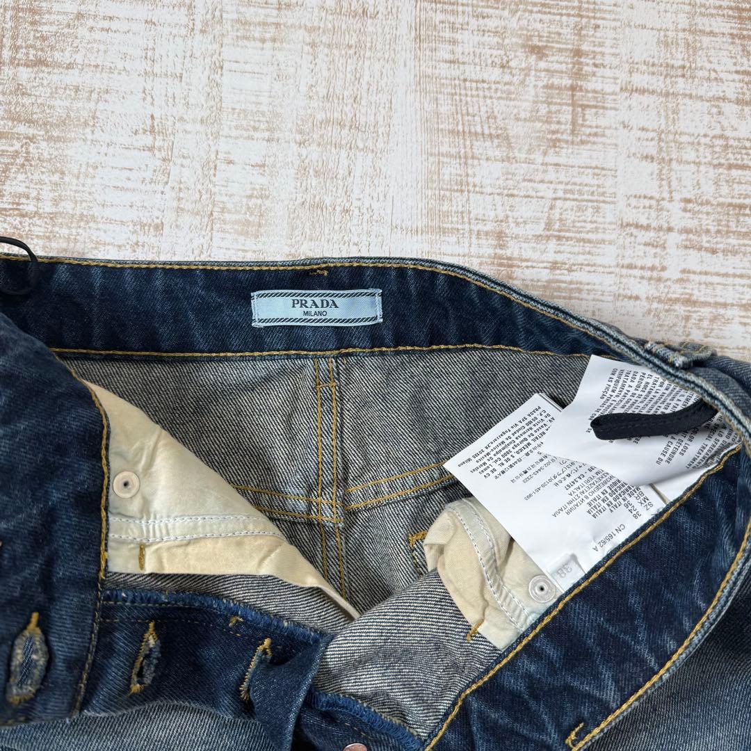 PRADA プラダ デニム　スカート　三角ロゴ　 38