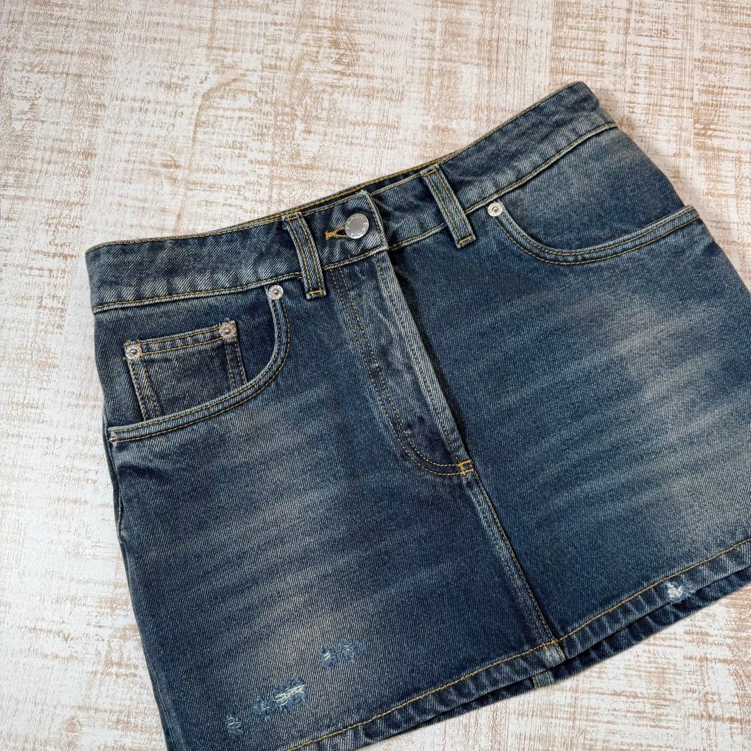 PRADA プラダ デニム　スカート　三角ロゴ　 38