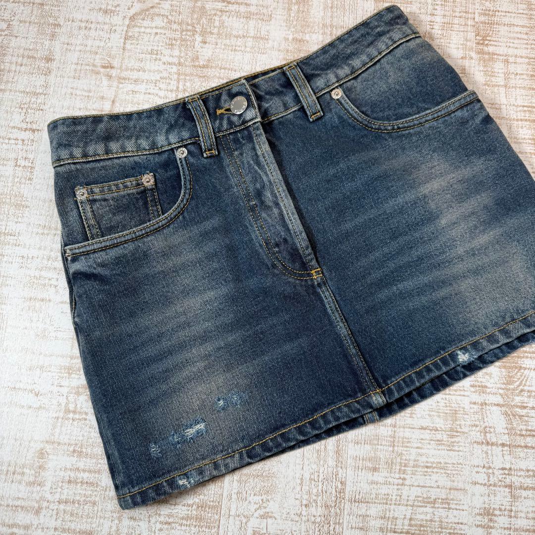 PRADA プラダ デニム　スカート　三角ロゴ　 38