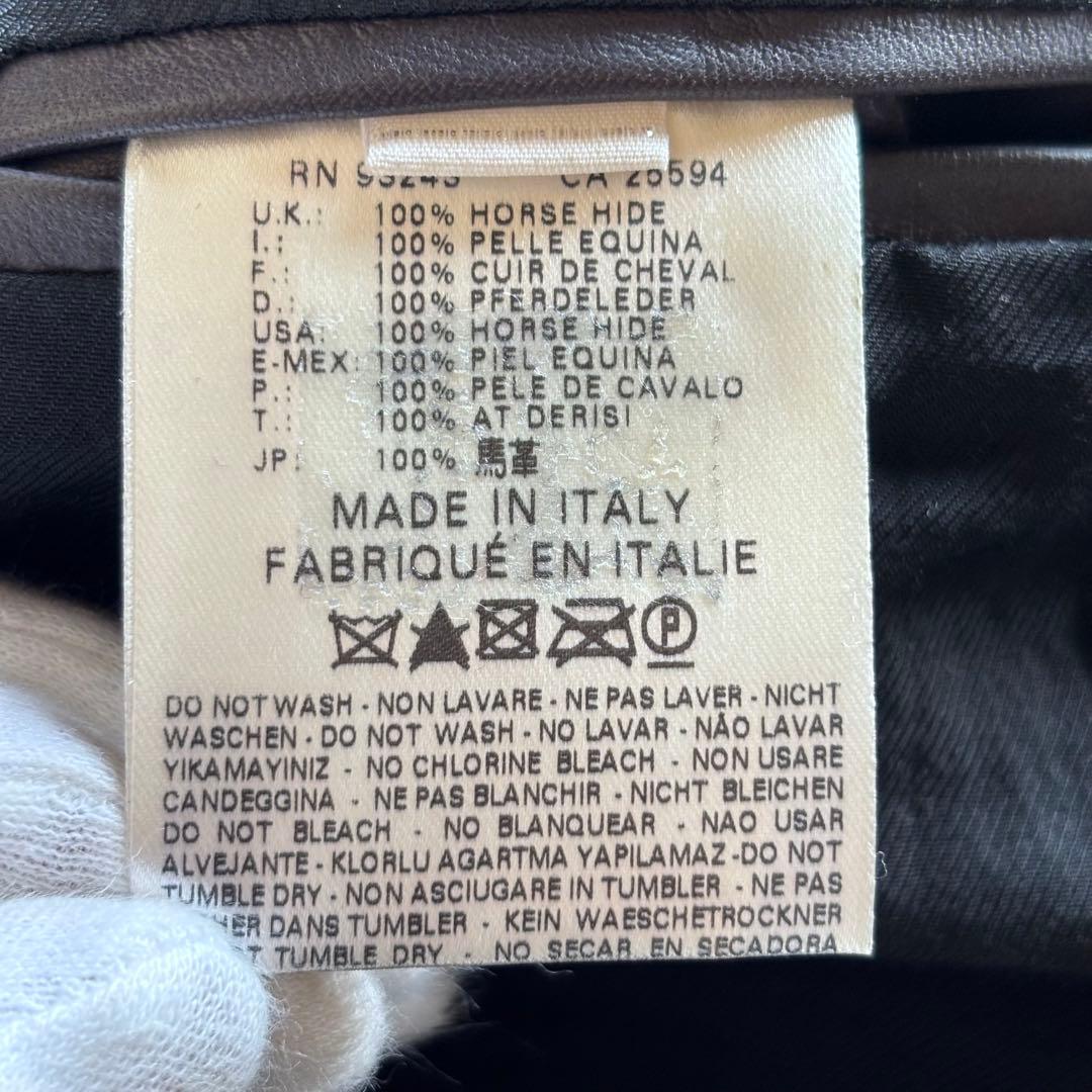 【超希少】ディーゼル ホースハイドレザージャケット グレー フルジップ 馬革