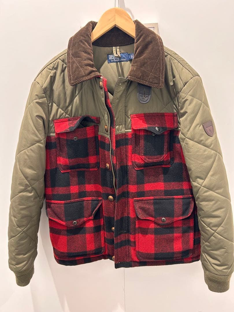 プ*。様 ラルフローレン チェック柄キルティングジャケット