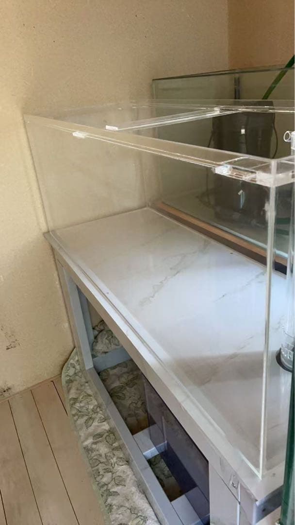 値下げしました‼️引き取り限定⇒120-45-45オーバーフローアクリル水槽 と台
