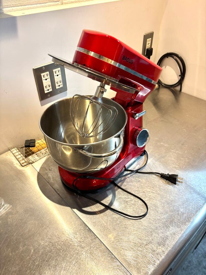 BADUS レッド ミキサー ステンレスボウル付き
