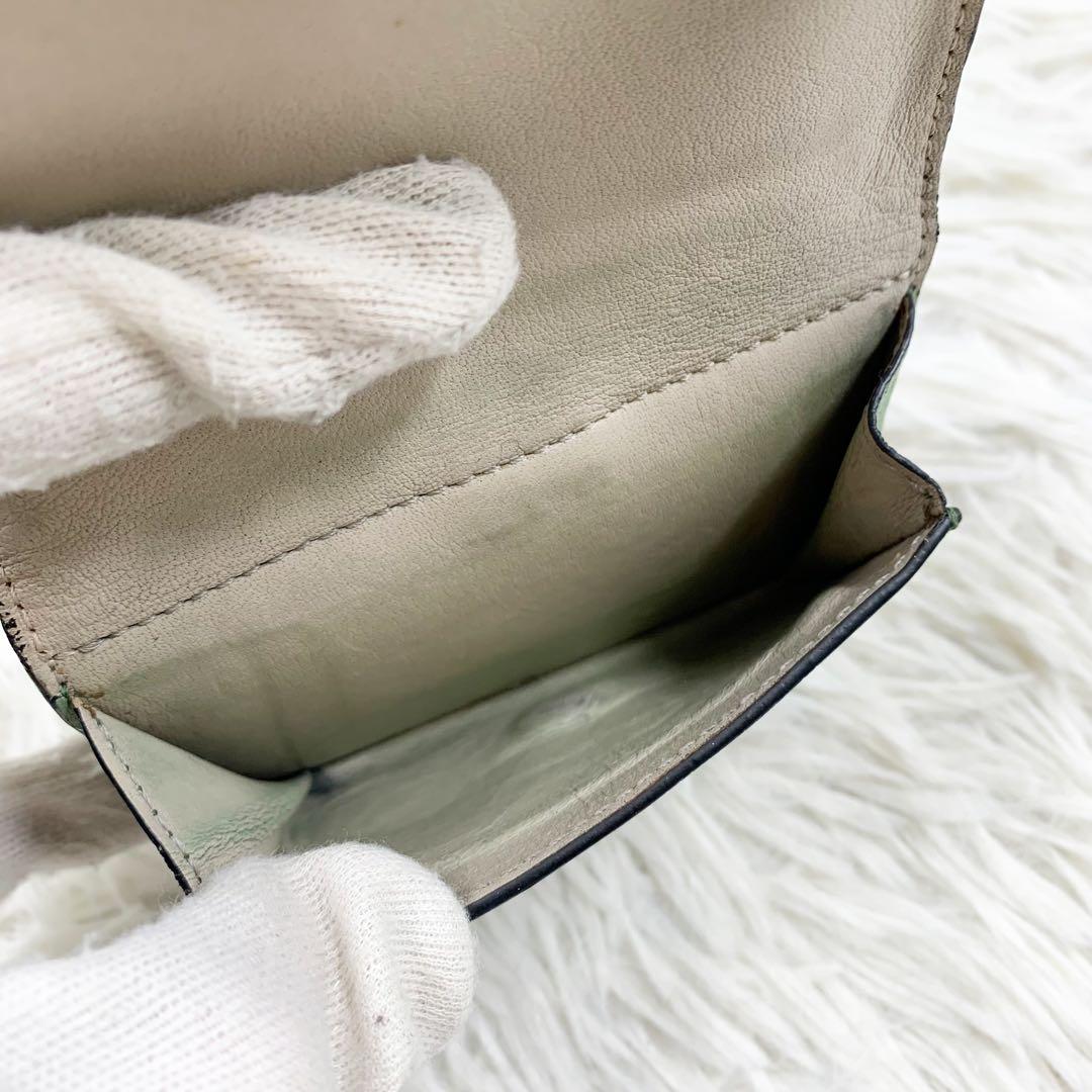 【✨正規品✨】ロエベ 三つ折り財布 トライフォールド ローズマリー グリーン