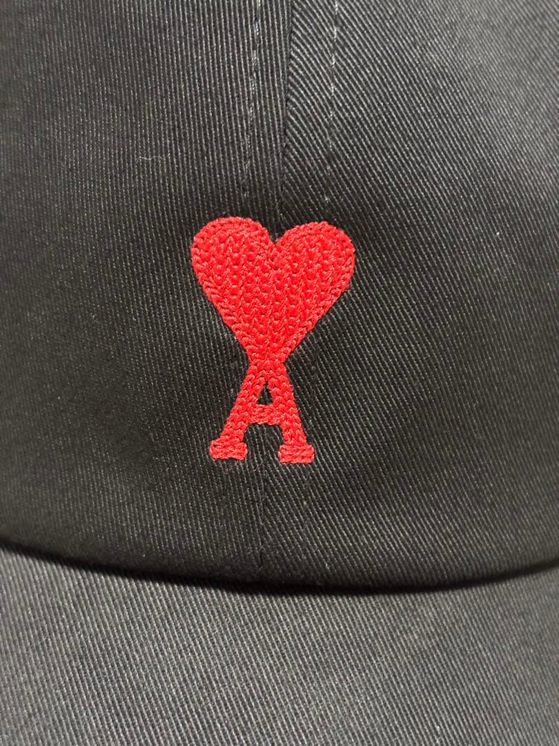 アミパリス　Ami Paris ベースボールキャップ　エンブロイダリー　ブラック