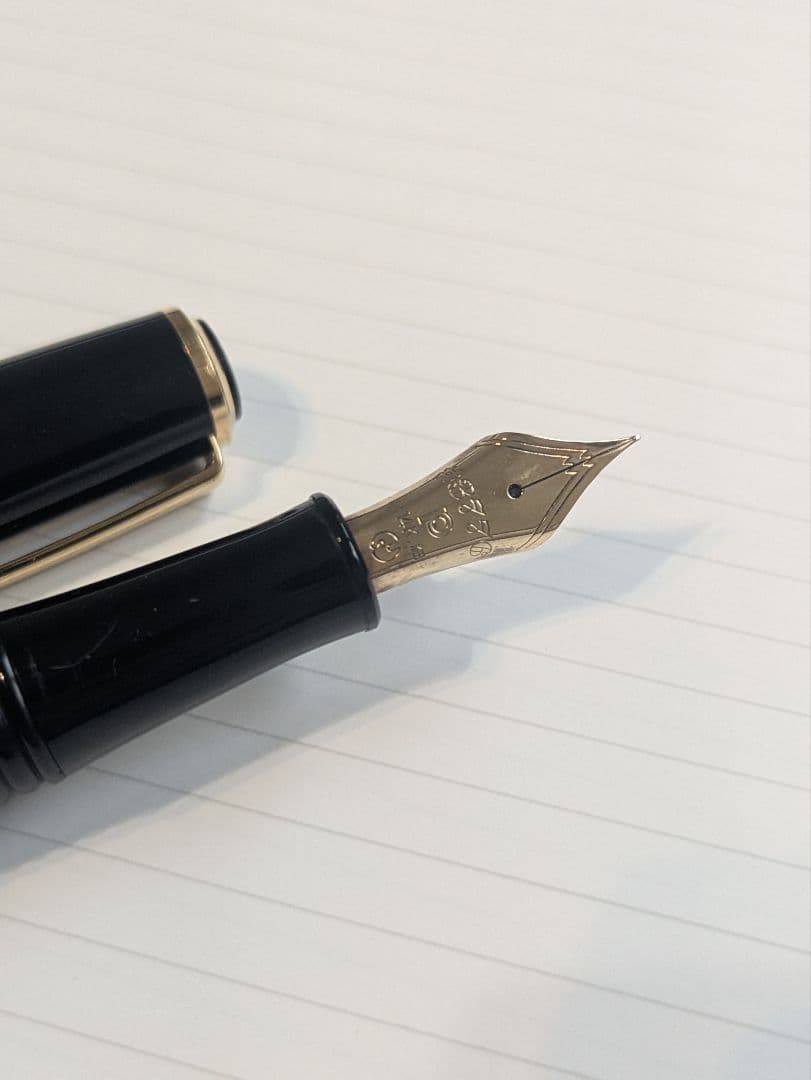 プラチナ万年筆　ギャザード　旧型　細字　14K