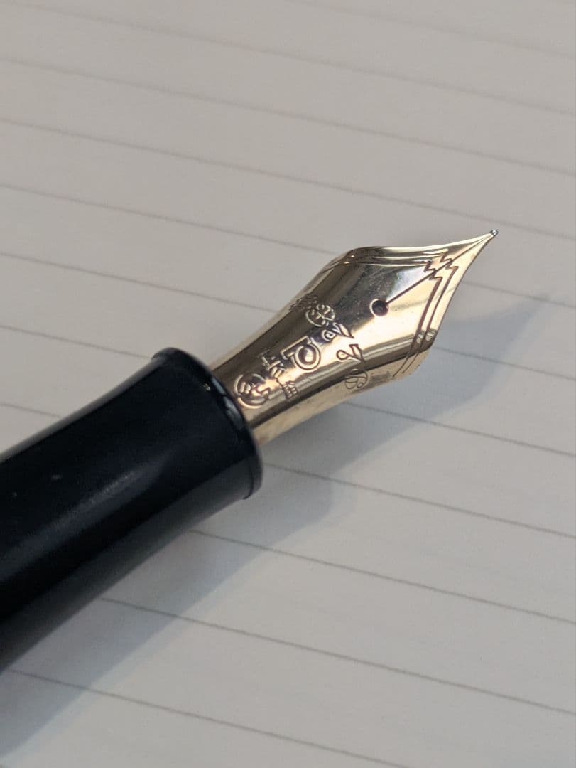 プラチナ万年筆　ギャザード　旧型　細字　14K