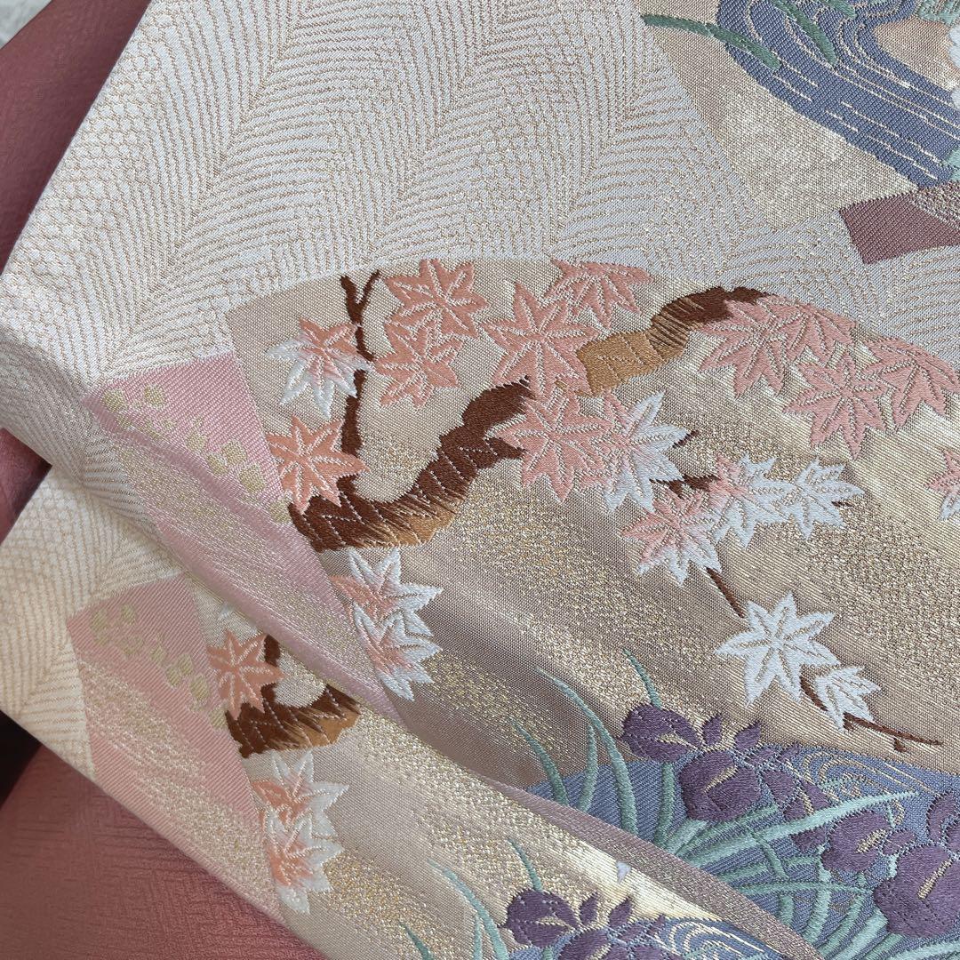 訪問着　フルセット　ツツジ　撫子　梅　萩　小花　手刺繍　可愛らしいお花　L1