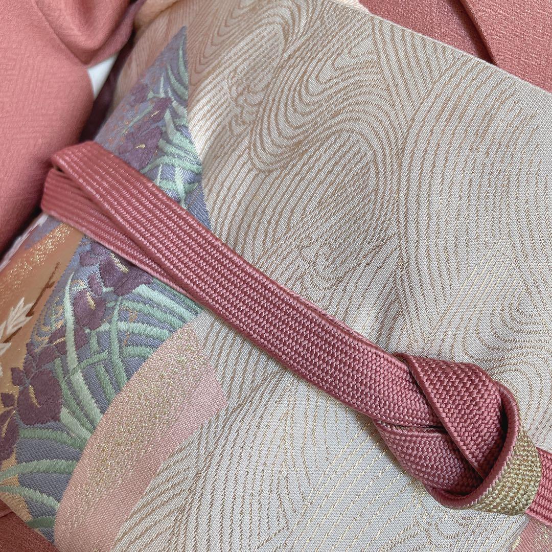 訪問着　フルセット　ツツジ　撫子　梅　萩　小花　手刺繍　可愛らしいお花　L1