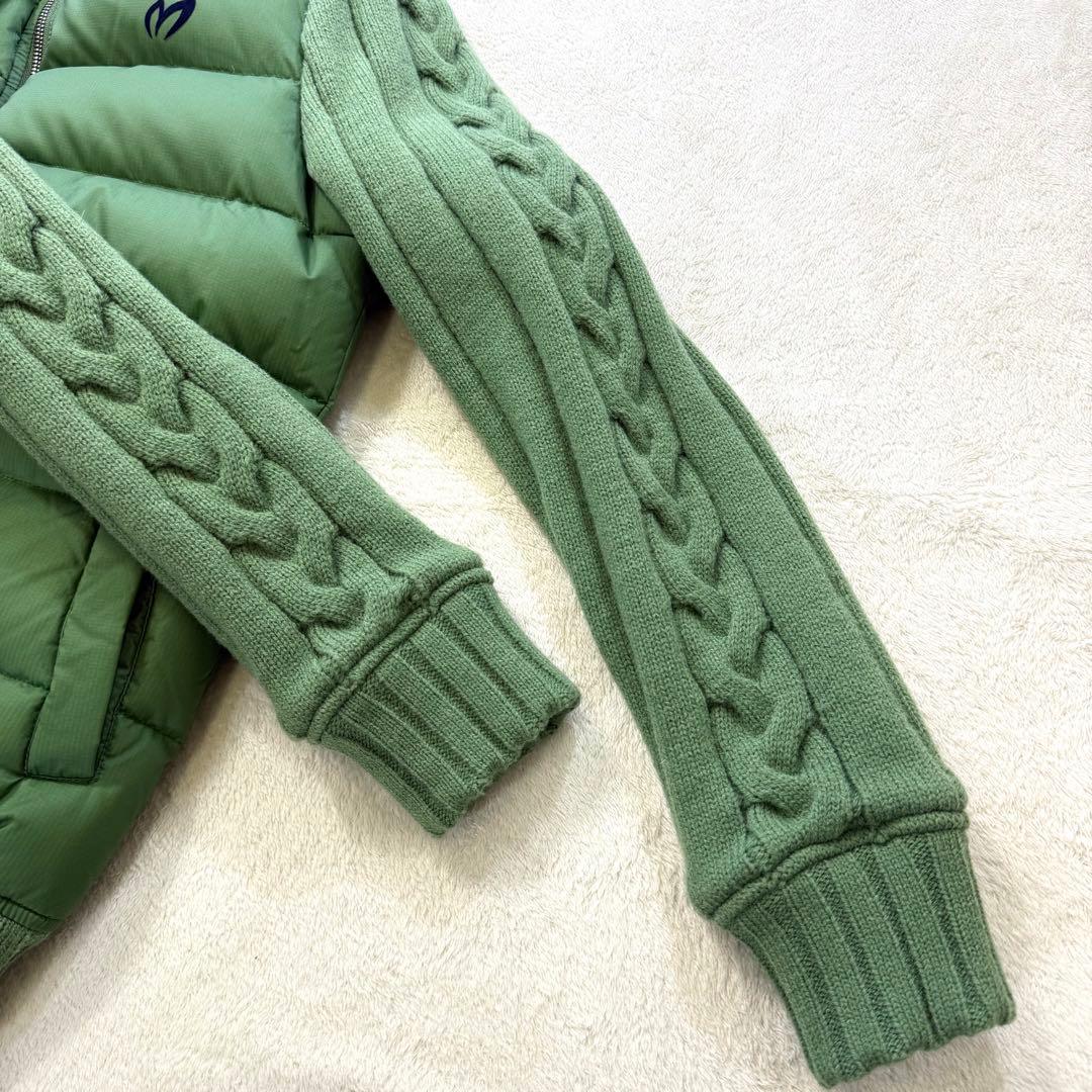 美品‼️ MASTER BUNNY ダウンジャケット 切替ケーブルニットMグリーン