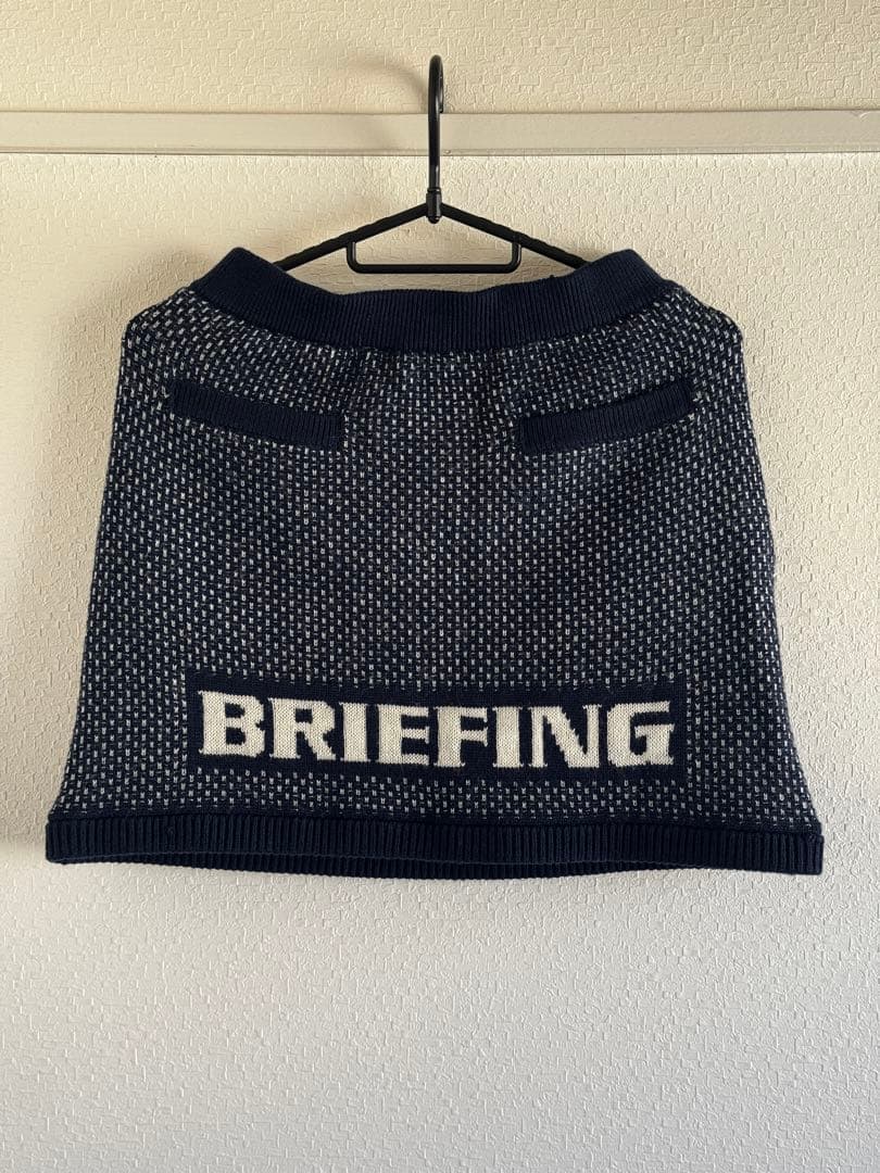 BRIEFING カレッジスウェット風 メリノウール スカート ネイビー