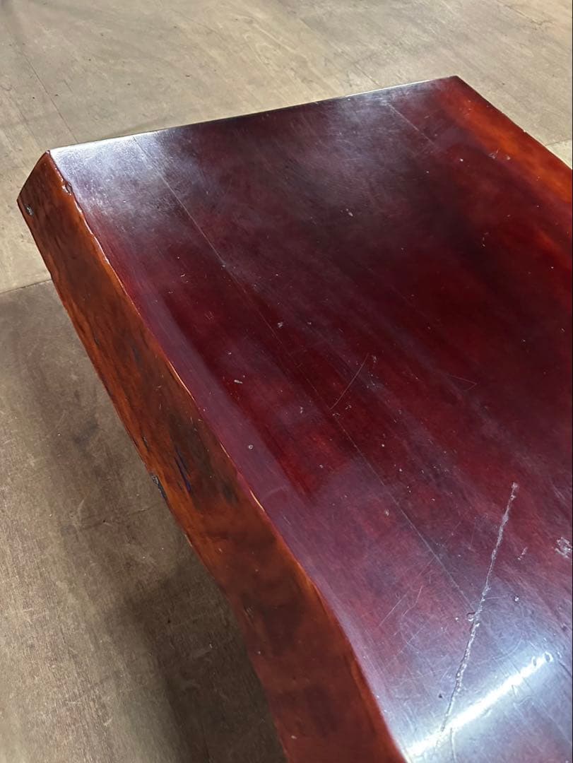 一枚板風ローテーブル　座卓　ローボード　天然木系