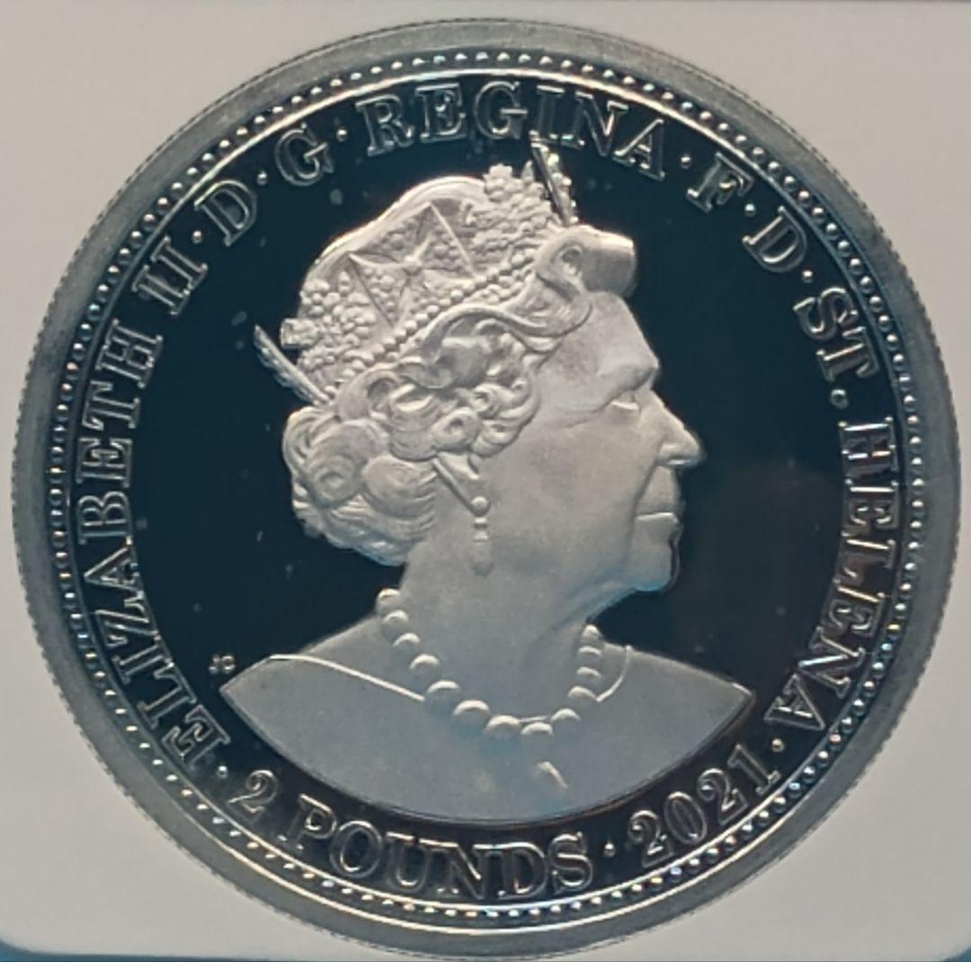 2021 セントヘレナ スリーグレイセス £2 銀貨 NGC PF69UC FR