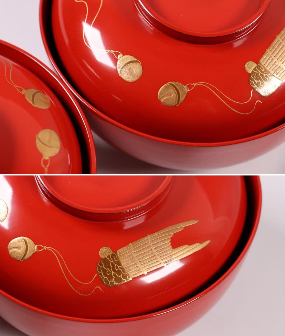 専用 MA417 CL19 輪島塗 楽器金蒔絵 朱塗椀 二客 切金 和楽器