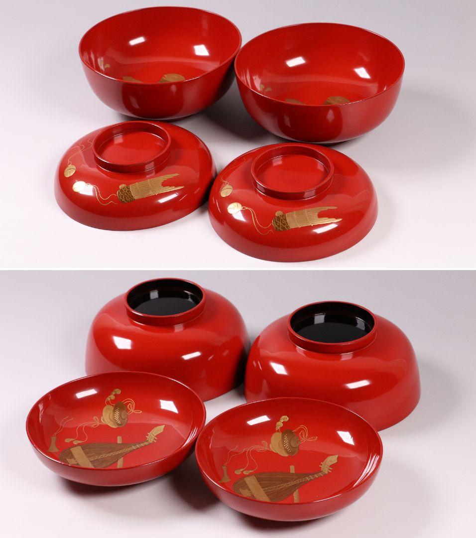 専用 MA417 CL19 輪島塗 楽器金蒔絵 朱塗椀 二客 切金 和楽器