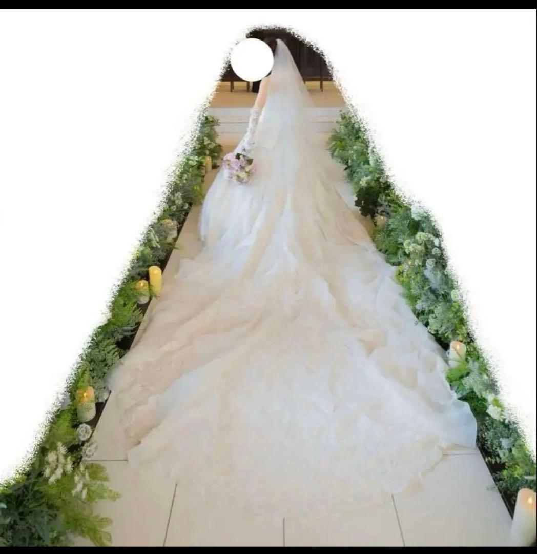 【メルカリ市限定半額出品】ウェディングドレス Aライン ロングトレーン