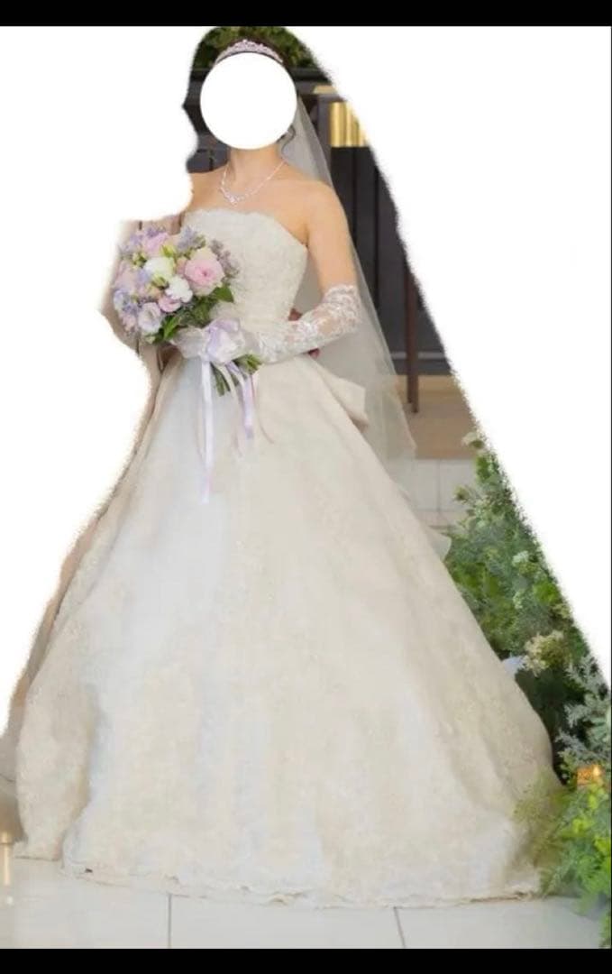 【メルカリ市限定半額出品】ウェディングドレス Aライン ロングトレーン