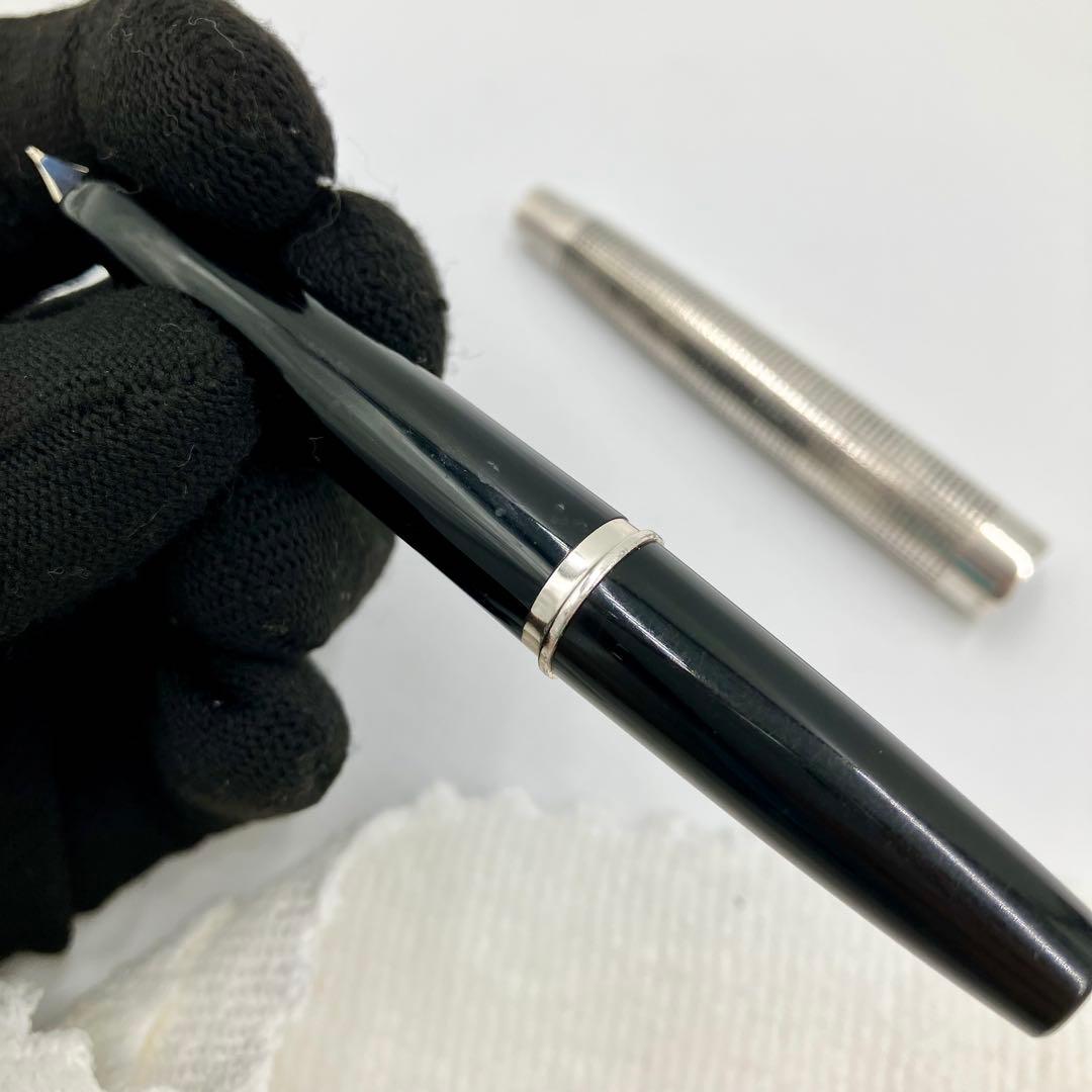 パイロット 万年筆　エリート 18KWG シルバー　格子　チェック