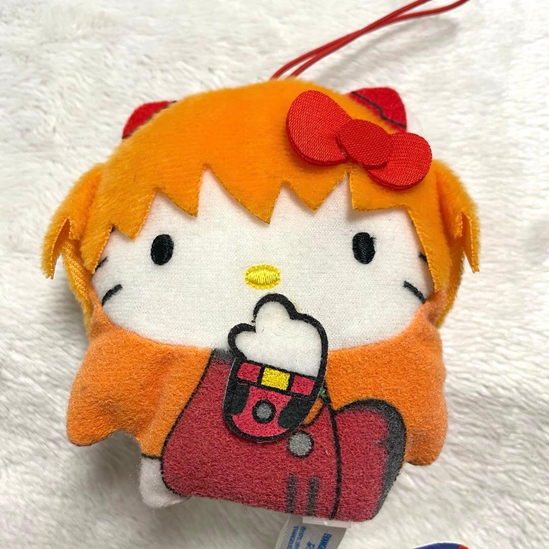 ハローキティ エヴァ 飛鳥ラングレー ストラップ ぷっくりマスコット