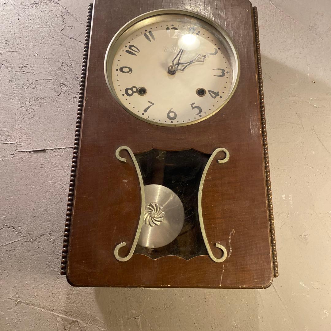 明治時計 柱時計 ヴィンテージ アンティーク インテリア 壁掛け