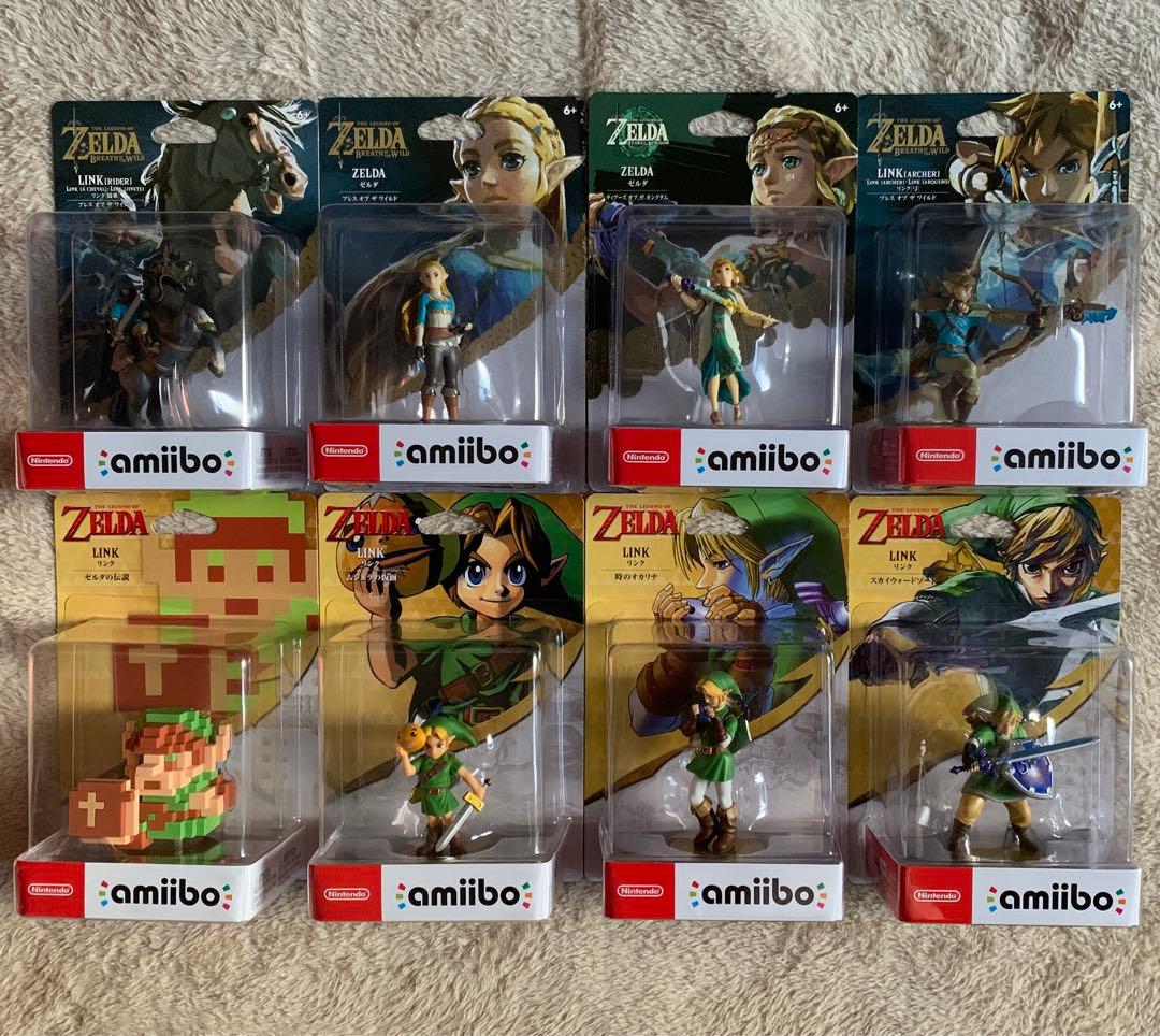ゼルダの伝説 amiibo リンク　ゼルダ 8個セット