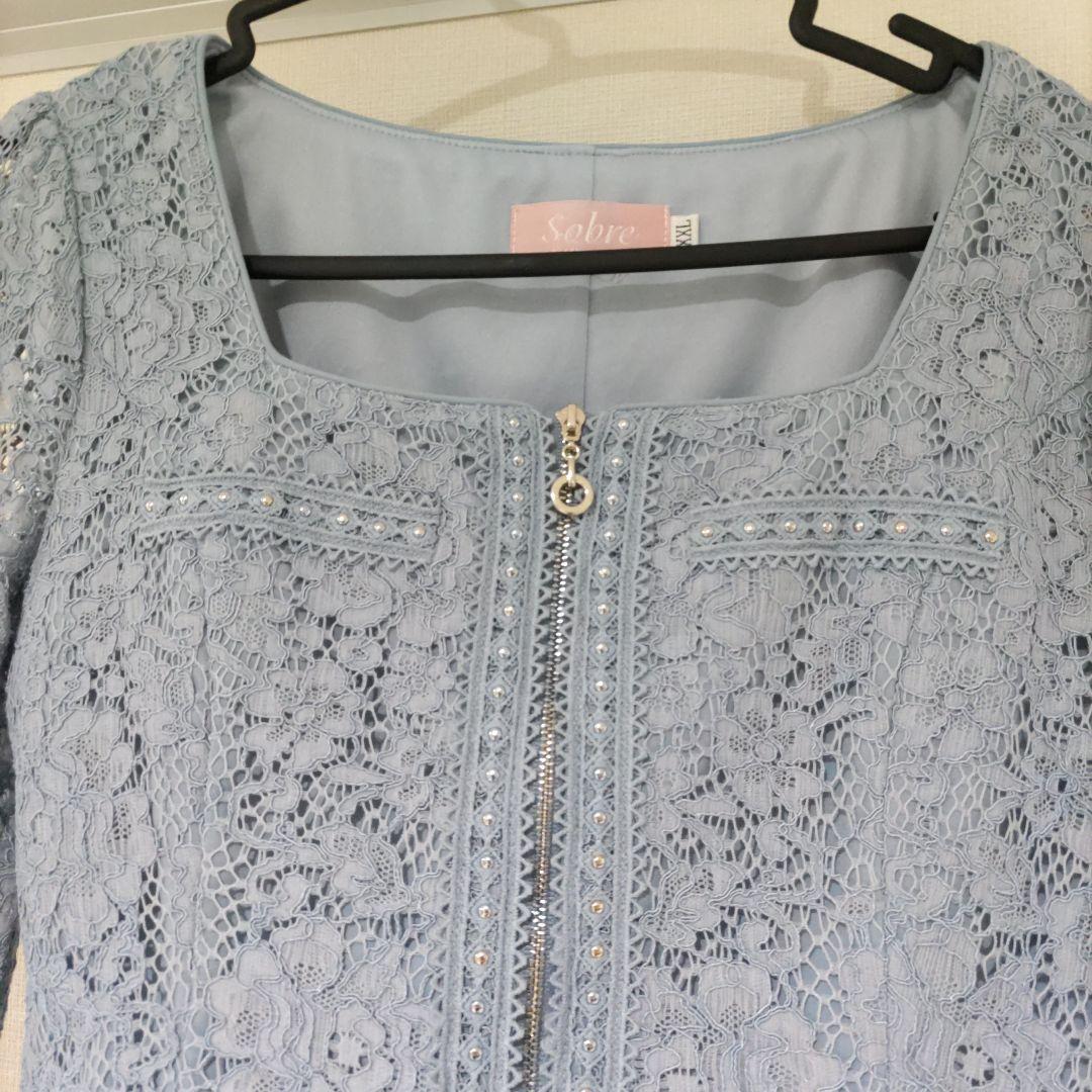 SOBRE ブルー フラワーレース セットアップ　2XＬ